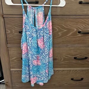 Lilly Pulitzer Blue & Pink Swirl Print Tank Top